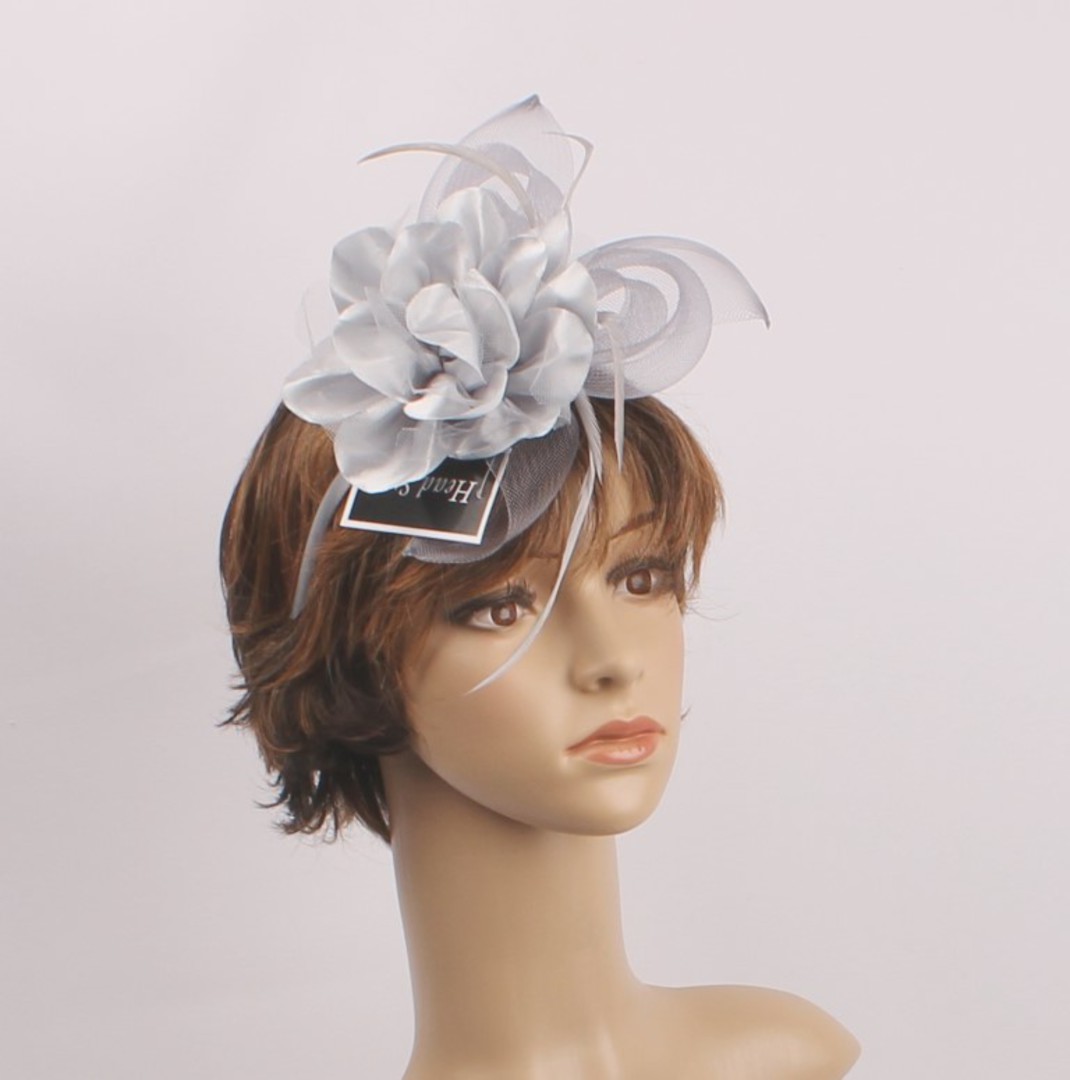  Headband fascinater w flower grey STYLE: HS/4680/GREY image 0